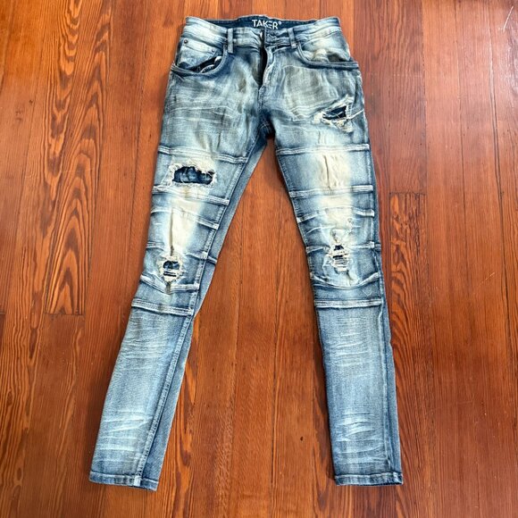 TAKER Other - TAKER Blue Distressed Men's Jeans 30x32  (32 inseam/ 30 waist measured) stretch